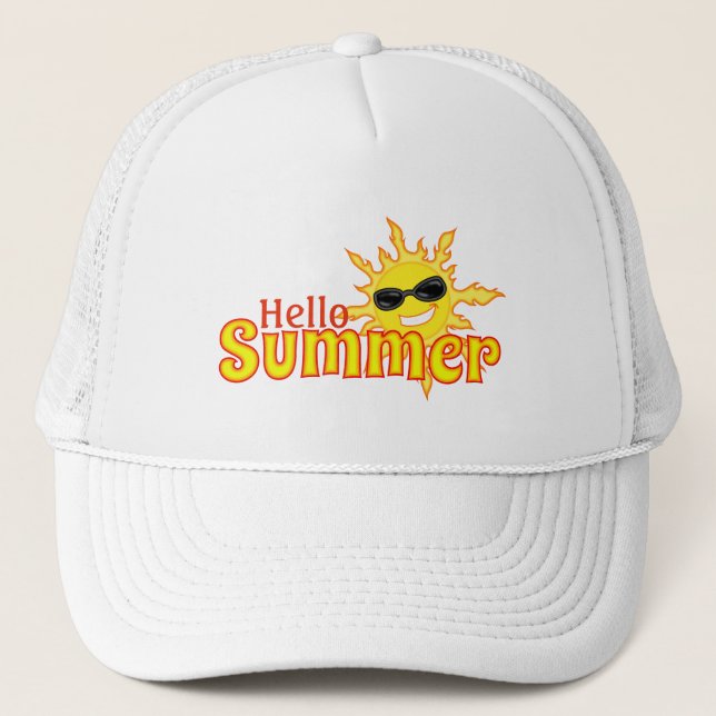 Gorra De Camionero Hola verano Sun Wearing Shades (Anverso)
