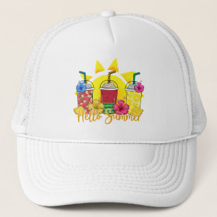 Gorra De Camionero Hola verano vibrante Fruta tropical Smoothie