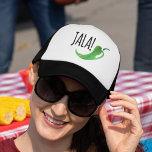 Gorra De Camionero Holla Jalapeno Funny Trucker Hat<br><div class="desc">¡Holla! Funny trucker que cuenta con un ilustracion de color jalapeno y un tipo de letra manuscrito.</div>