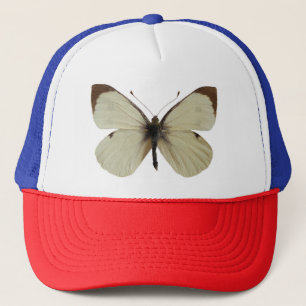 Gorra De Camionero Hombre aislado Gran mariposa blanca