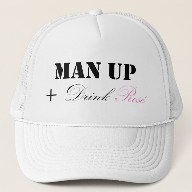 GORRA DE CAMIONERO HOMBRE ASCENDENTE Y BEBIDA ROSÉ (Anverso)