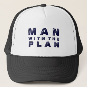 Gorra De Camionero Hombre Con El Plan Diseño De Texto Azul