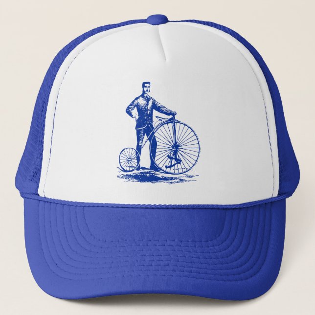 Gorra De Camionero Hombre con Penny Farthing - Azul marino (Anverso)