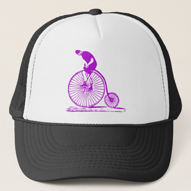 Gorra De Camionero Hombre con un penny Farthing - Púrpura (Anverso)