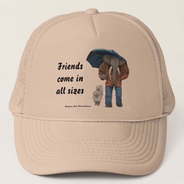 Gorra De Camionero Hombre elefante caminando perros Fantasía Camión d (Anverso)