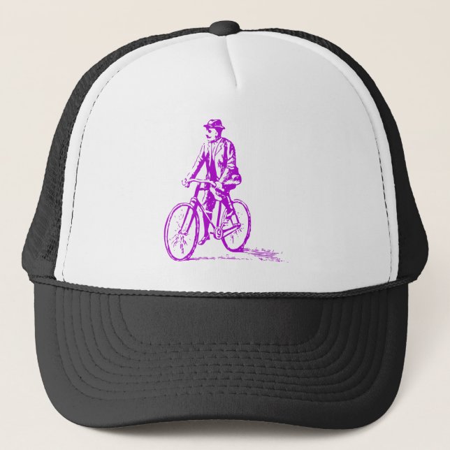 Gorra De Camionero Hombre en bicicleta - Púrpura (Anverso)