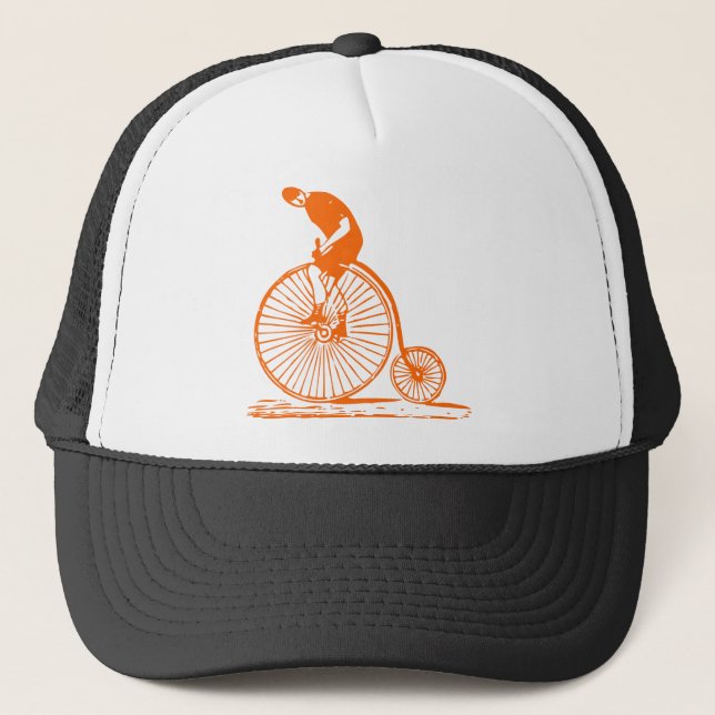 Gorra De Camionero Hombre en un penny Farthing - Naranja (Anverso)