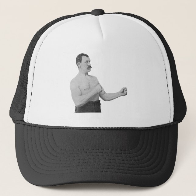 Gorra De Camionero Hombre excesivamente de hombres Meme (Anverso)