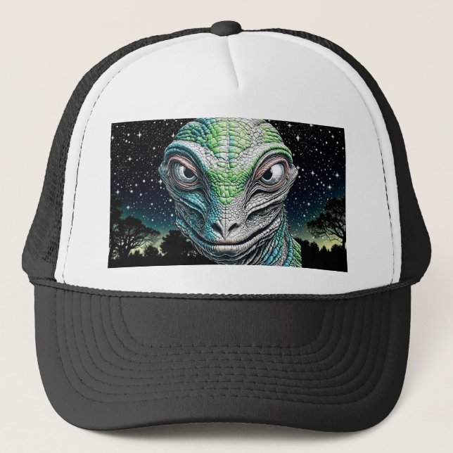 Gorra De Camionero Hombre Lizard Rebelde Ser Extraterrestre Extranjer (Anverso)