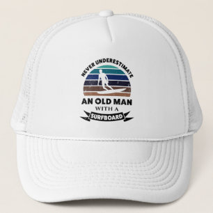 Gorra De Camionero Hombre mayor con papá gracioso en Surfboard