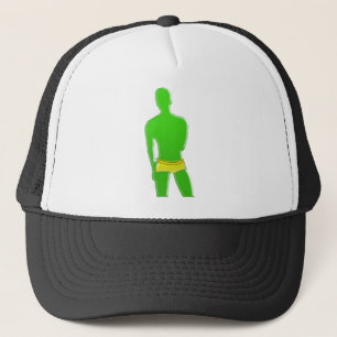 Gorra De Camionero Hombre Verde en Ropa Interior Amarilla