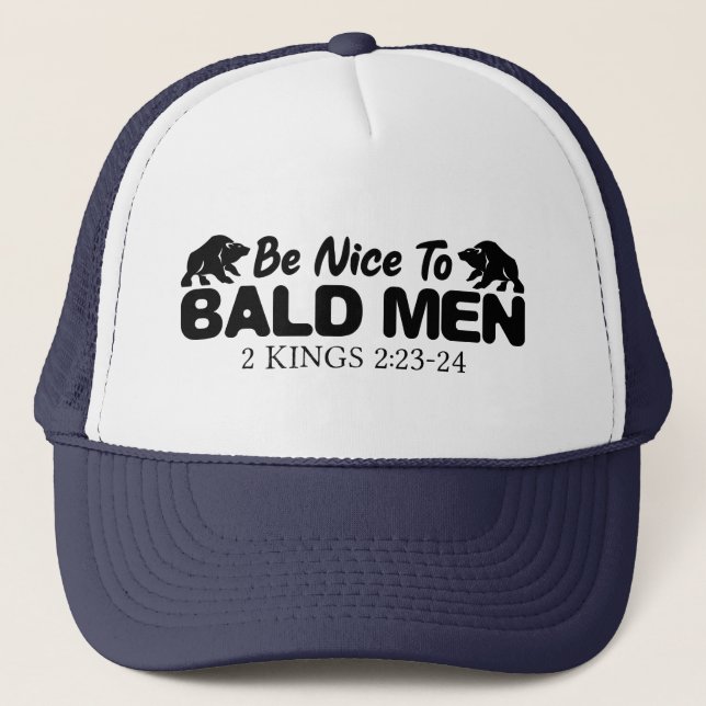 Gorra De Camionero Hombres calvos Verso de la Biblia Cristiana (Anverso)