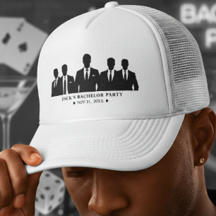 Gorra De Camionero Hombres con trajes de soltero fiesta blanca