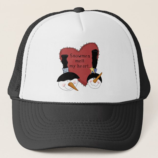Gorra De Camionero Hombres de nieve derriten mis camisetas y regalos  (Anverso)