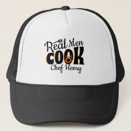 Gorra De Camionero Hombres de verdad cocinan negro