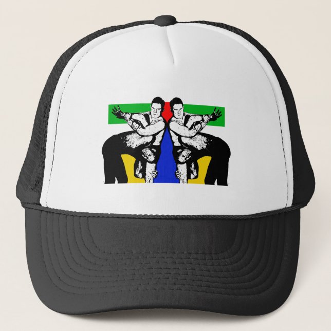 Gorra De Camionero Hombres luchando lucha libre (Anverso)
