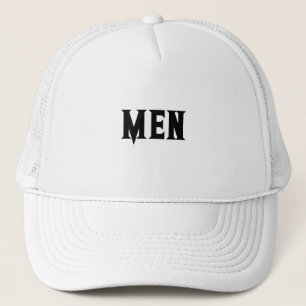 Gorra De Camionero Hombres personalizados Nombre de texto Blanco y bl