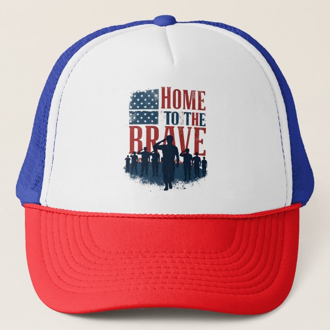 Gorra De Camionero Home of the Brave Salute Tee (Anverso)