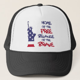 Gorra De Camionero Home of the free because of the brave sign