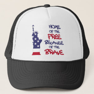 Gorra De Camionero Home of the free because of the brave sign