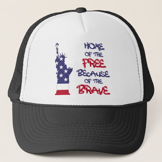 Gorra De Camionero Home of the free because of the brave sign (Anverso)