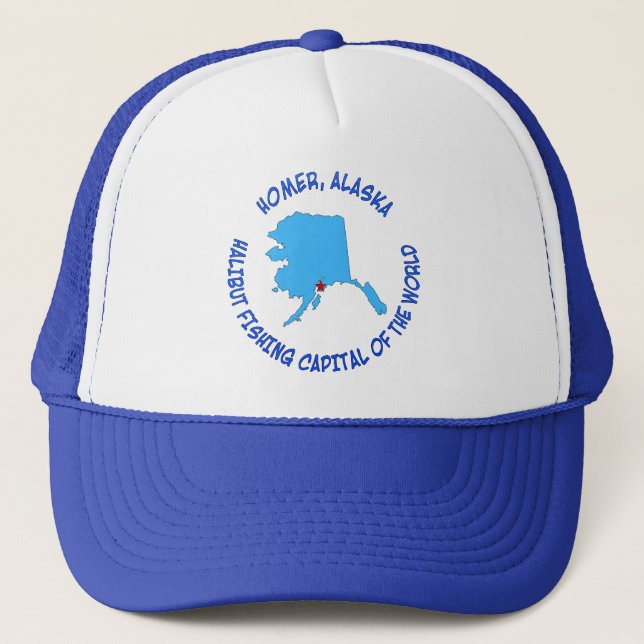 Gorra De Camionero Home run, capital de la pesca del halibut de (Anverso)