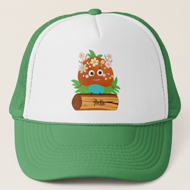 Gorra De Camionero Hongo lindo con flores (Anverso)