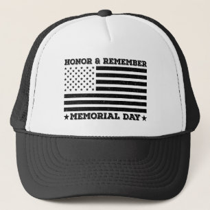 Gorra De Camionero Honor Recuerde Día Conmemorativo Diseño Patriótico