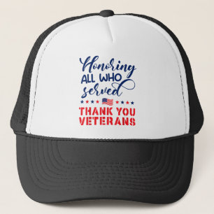 Gorra De Camionero Honrando A Todos Los Que Sirvieron Bandera Militar