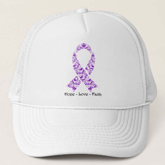 Gorra De Camionero Hope Purple Awareness Ribbon (Anverso)