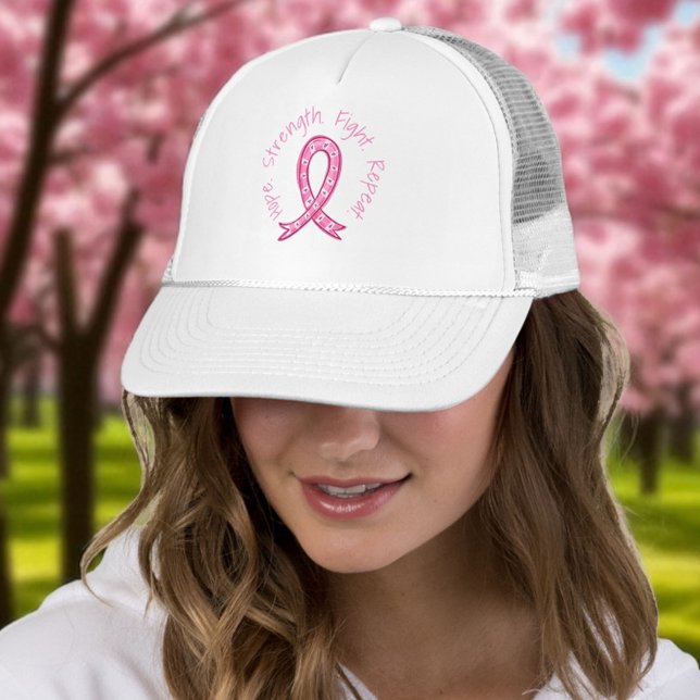 Gorra De Camionero Hope Strength Fight Repeat Pink Ribbon Fighters (Subido por el creador)