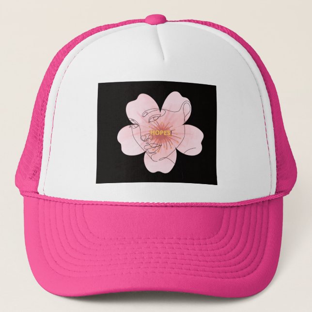 Gorra De Camionero HOPES! – portrait floral minimal (Anverso)