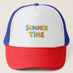 Gorra De Camionero Hora de verano - Colorido texto de verano