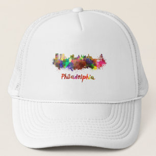 Gorra De Camionero horizonte de Filadelfia en acuarela