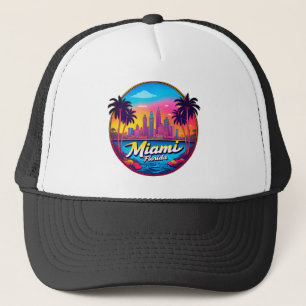 Gorra De Camionero horizonte de la ciudad de Miami Florida