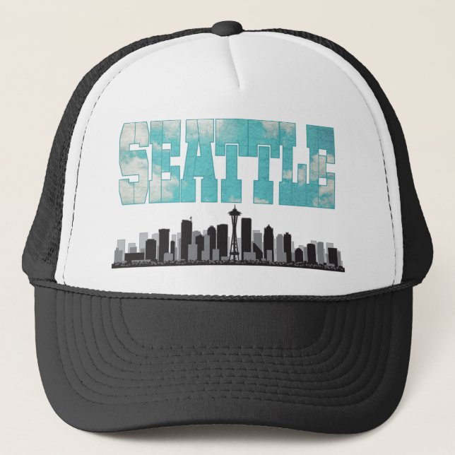 Gorra De Camionero Horizonte de Seattle Washington (Anverso)