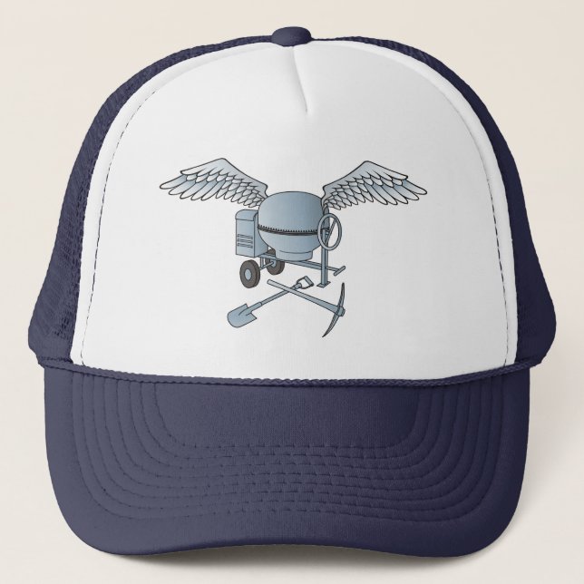 Gorra De Camionero Hormigonera gris azul (Anverso)