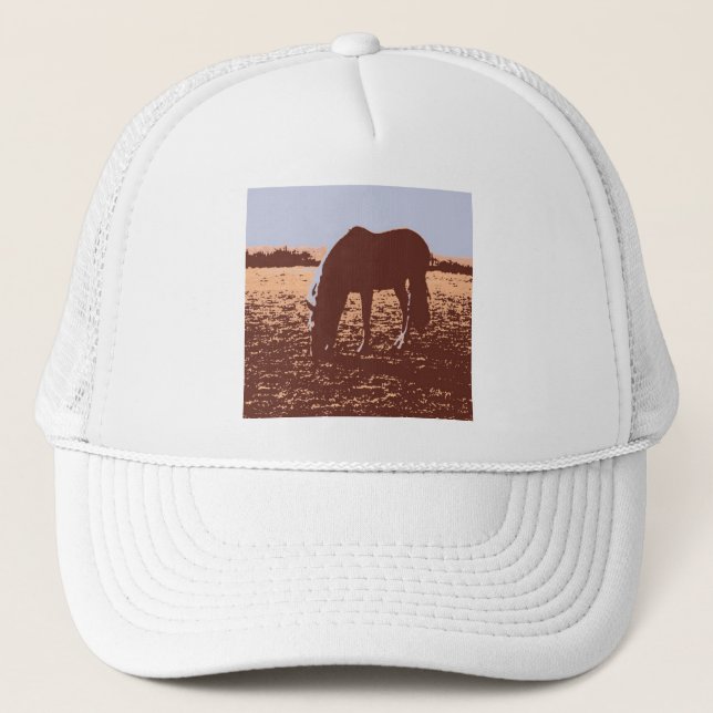 Gorra De Camionero Horse Grazing Pop Art (Anverso)