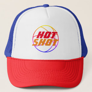 Gorra De Camionero Hot Shot Cita de básquetbol con texto azul