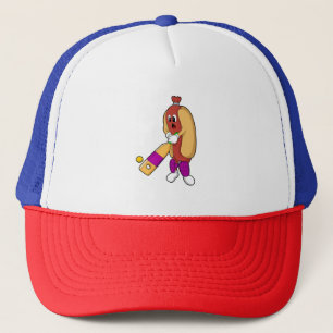 Gorra De Camionero Hotdog en Cricket con bate de críquet