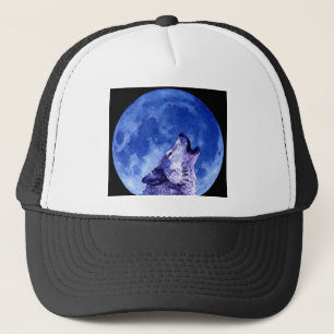 Gorra De Camionero Howling Wolf en la luna