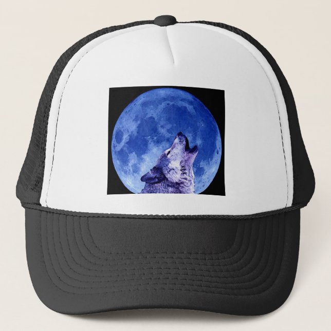 Gorra De Camionero Howling Wolf en la luna (Anverso)