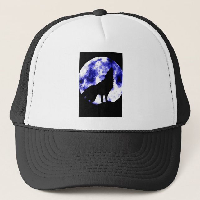 Gorra De Camionero Howling Wolf en la luna (Anverso)