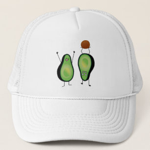 Gorra De Camionero Hoyo verde divertido del handstand del aguacate