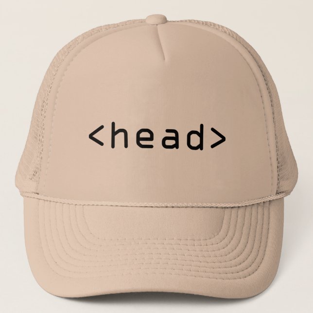 Gorra De Camionero HTML Geeky <head> casquillo/gorra del camionero (Anverso)