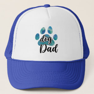 Gorra De Camionero Huellas de patas con acuarela Papá perro Amante de