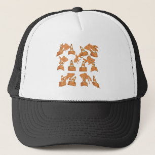 Gorra De Camionero Huesos de carretera y pez dorado naranja