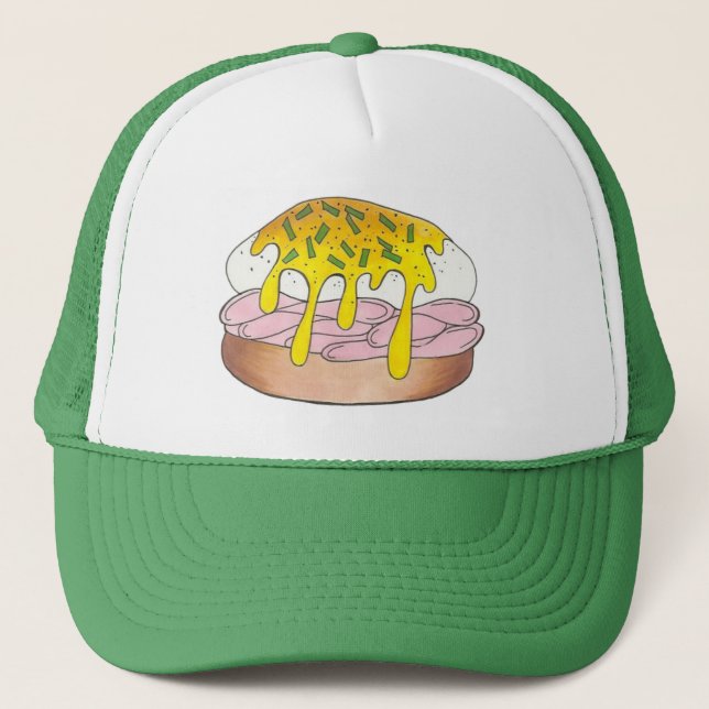 Gorra De Camionero Huevos Benedict Food Foodie Cocinar Chef Ham Break (Anverso)