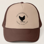 Gorra De Camionero huevos frescos de granja<br><div class="desc">Actualice su granja o granja familiar con este hermoso pegatina de cartón de huevo vintage que mancha el café con ilustracion de pollo. Personalizar con su propio apellido y asegúrese de visitar nuestra tienda para más artículos de esta colección y elegir entre diferentes colores que se adapten a sus necesidades....</div>