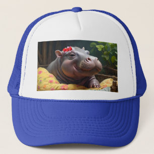 Gorra De Camionero "Huggles de la mañana: El bebé Hippo se despierta